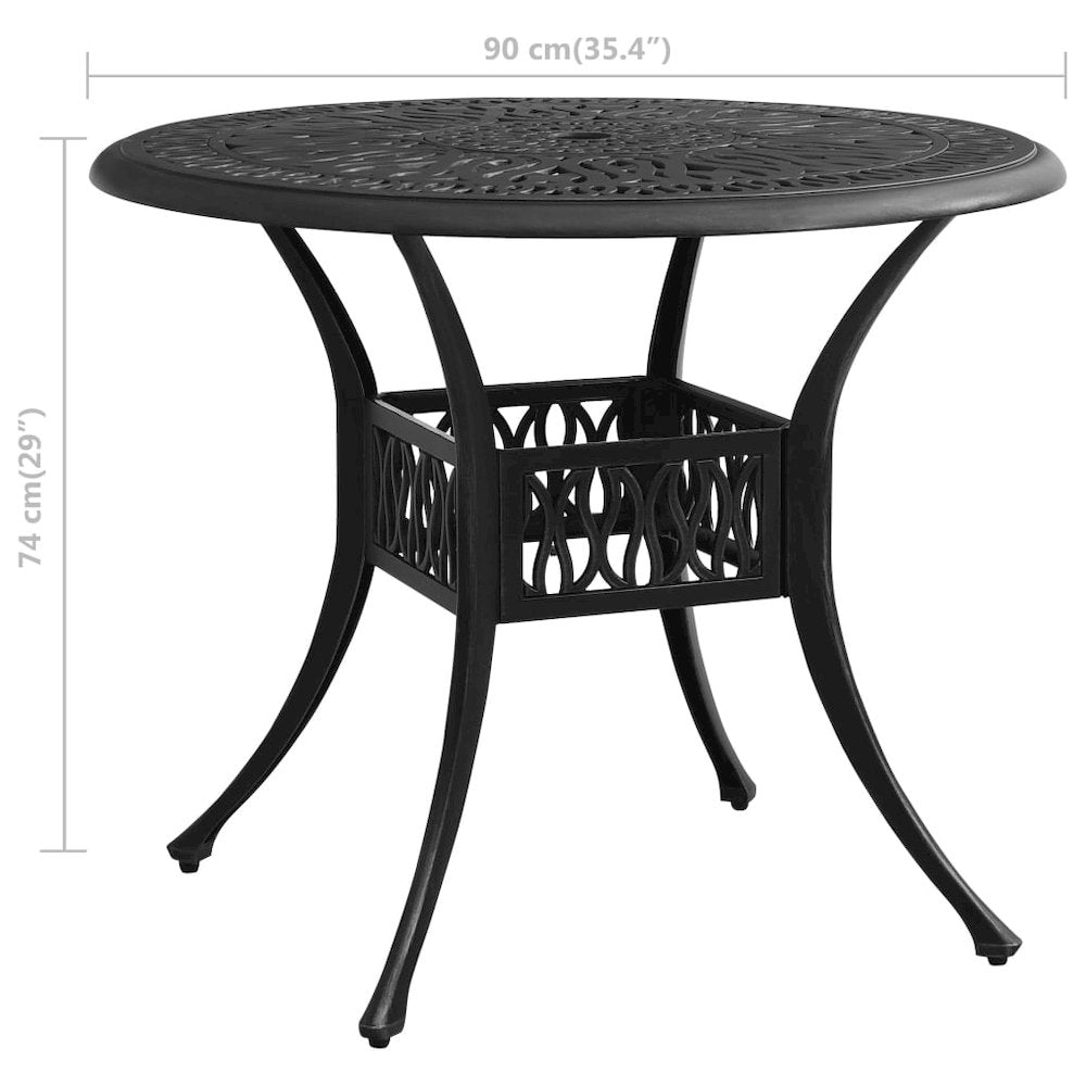 Garden Table Black Cast Aluminum Medium Durable Garden Table