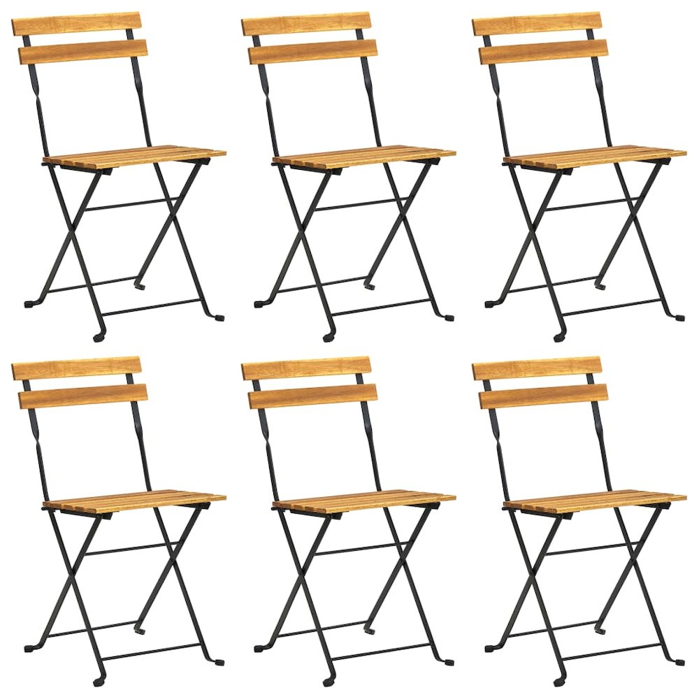 7 Piece Folding Patio Dining Set Solid Acacia Wood