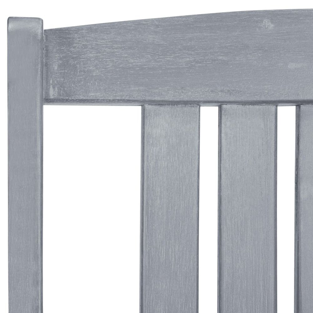 Patio Chair Set of 2 Gray Solid acacia wood Standard Durable
