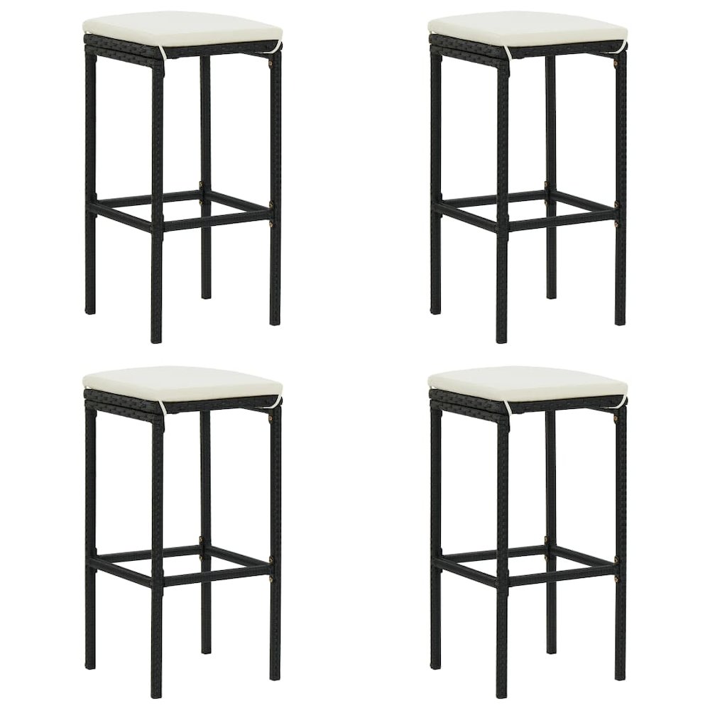 Garden Bar Set Black, Cream white