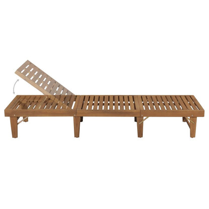 Sun Lounger Acacia Wood Solid Acacia wood