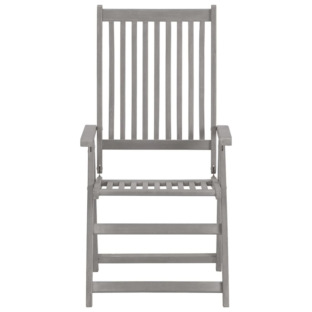 Garden Chair Set of 3 Grey wash Solid Acacia wood Standard
