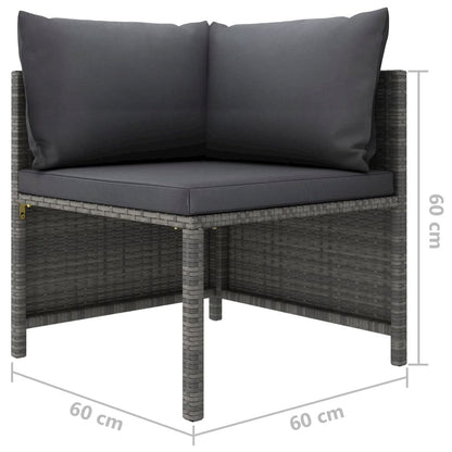 Garden Lounge Set Grey and Anthracite PE rattan 12 Piece Set