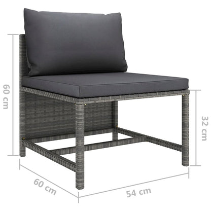 Garden Lounge Set Grey and Anthracite PE rattan 12 Piece Set