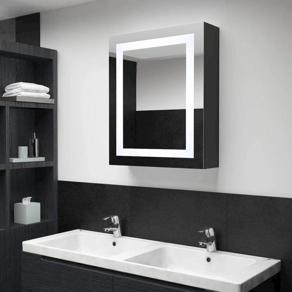 Bathroom Cabinet Anthracite MDF with melamine finish Medium