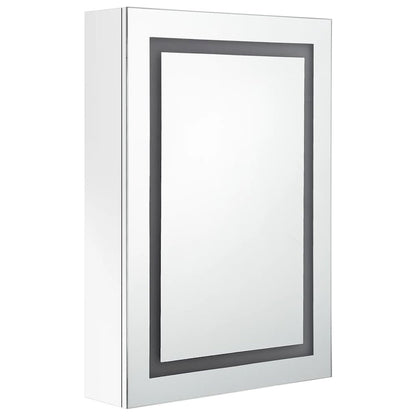 Bathroom Cabinet Shining white MDF in melamine finish, glass Medium