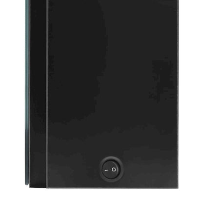 Bathroom Cabinet Shining black MDF with melamine finish, glass