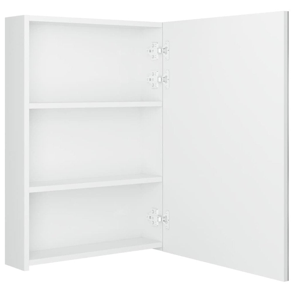 Bathroom Cabinet Shining White MDF with melamine finish, glass