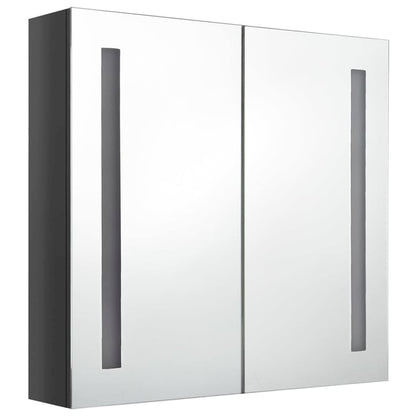 Bathroom Cabinet Shining gray MDF with melamine finish and glass