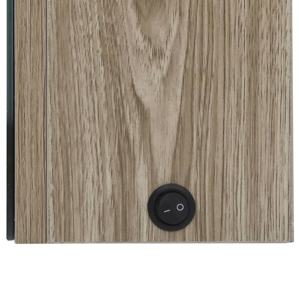 Bathroom Cabinet Oak MDF with melamine finish, glass Medium