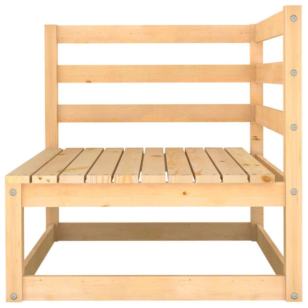 2-seater Sofa Gray Solid pine wood, 100% polyester Medium Modular