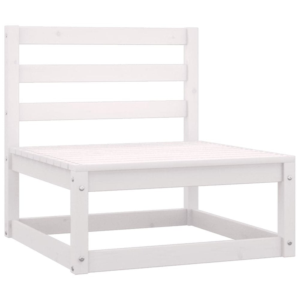 Wooden Lounge Set White Solid pinewood, fabric (100% polyester)