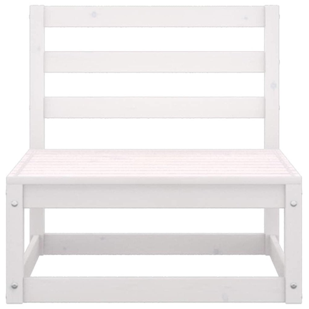 Wooden Lounge Set White Solid pinewood, fabric (100% polyester)