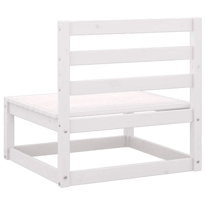 Wooden Lounge Set White Solid pinewood, fabric (100% polyester)