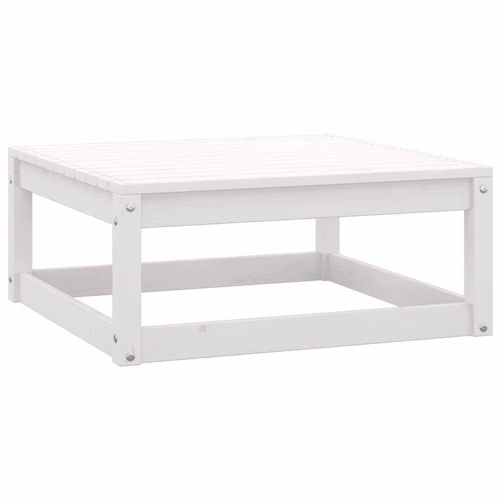Wooden Lounge Set White Solid pinewood, fabric (100% polyester)