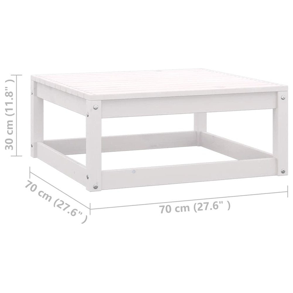 Wooden Lounge Set White Solid pinewood, fabric (100% polyester)