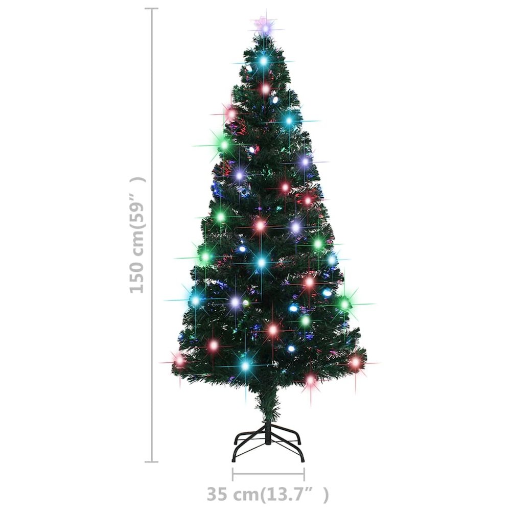 Artificial Christmas Tree Green Fiber optic, steel 5 ft