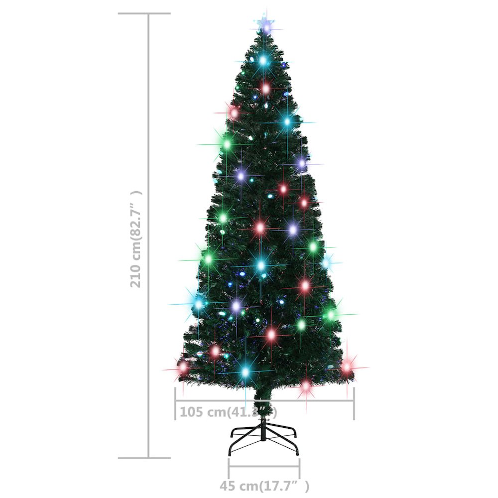 Artificial Christmas Tree Green Fiber optic 7 ft