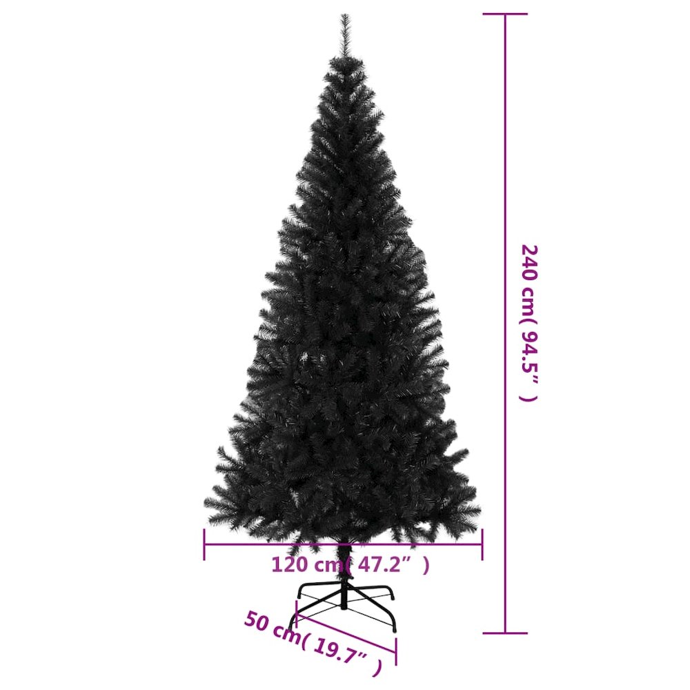 Artificial Christmas Tree Black PVC, steel Large Durable