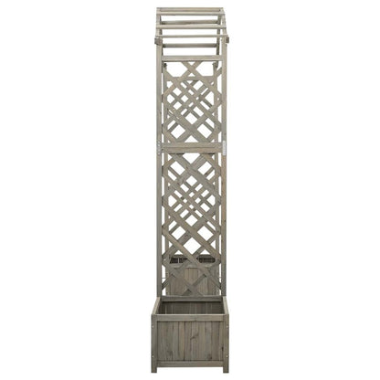Wooden Garden Arch Grey Solid Firwood Large Decorative Inlays