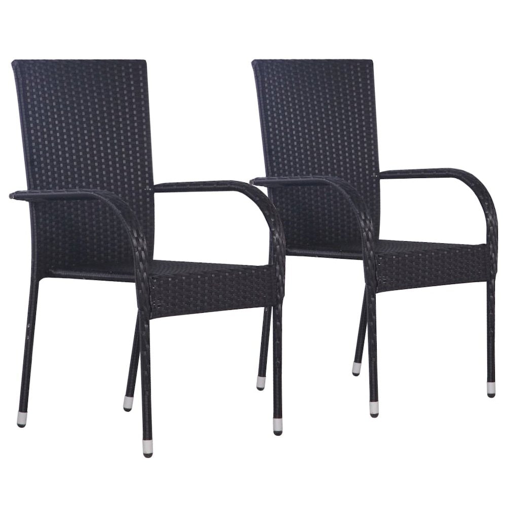 Dining Set Black Solid Acacia wood Standard