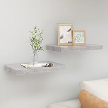 Wall Shelf Set of 2 Concrete grey Honeycomb MDF, Metal 15.7 in