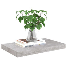 Wall Shelf Set of 2 Concrete Grey Honeycomb MDF, Metal