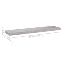 Wall Shelf Set of 2 Concrete grey Honeycomb MDF, metal 35.4 in