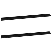Wall Shelf Set of 2 Black MDF 45.3 in wide Wall mounting