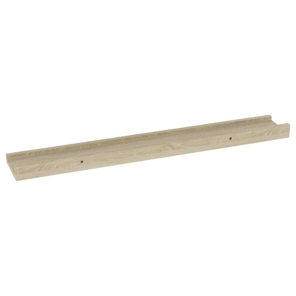 Wall Shelf Set of 2 Sonoma Oak MDF Wall Mounting Wall Shelf