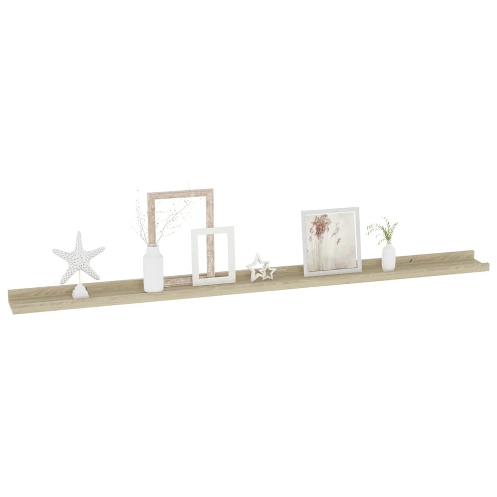 Wall Shelf Set of 2 Sonoma Oak MDF Medium Wall Mounting