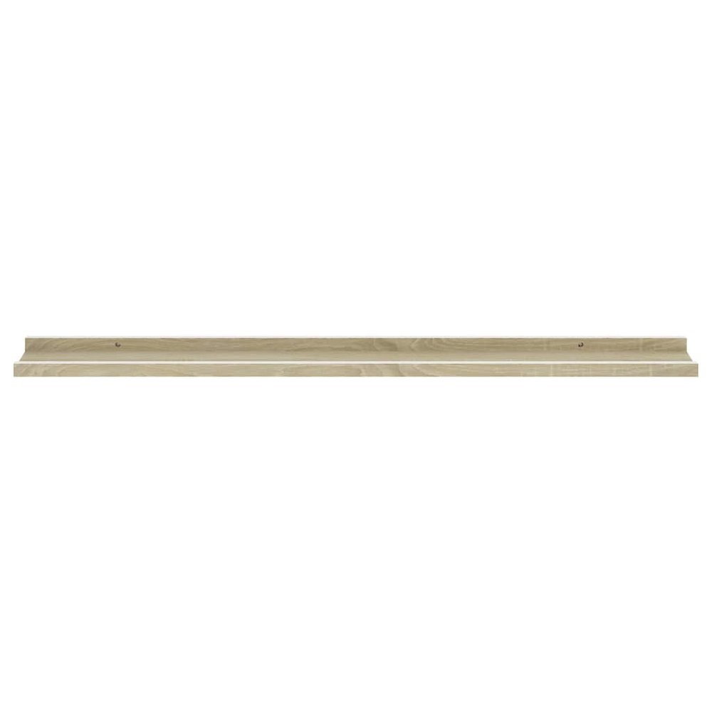 Wall Shelf Set of 2 White and sonoma oak
