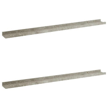Wall Shelf Set of 2 Concrete Grey MDF 39.4 x 3.5 x 1.2 in