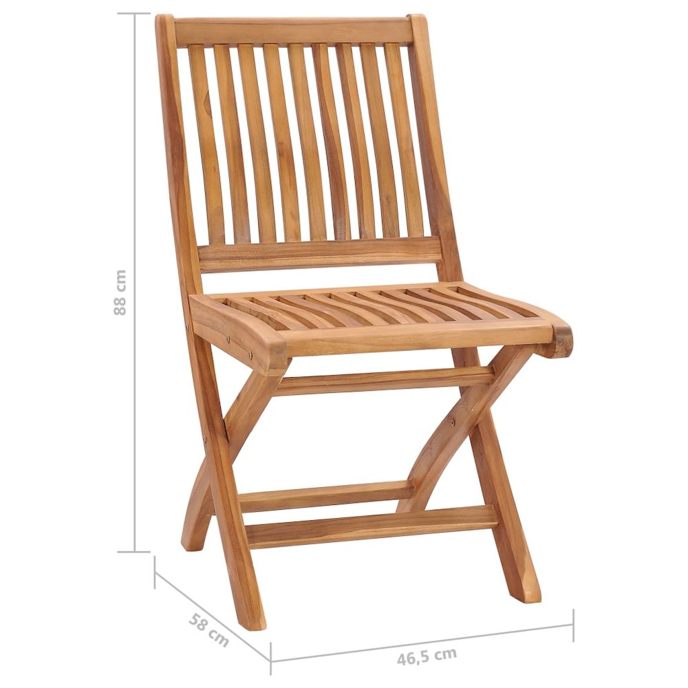 Patio Chair Set of 4 Teak Teak wood, Polyester Standard
