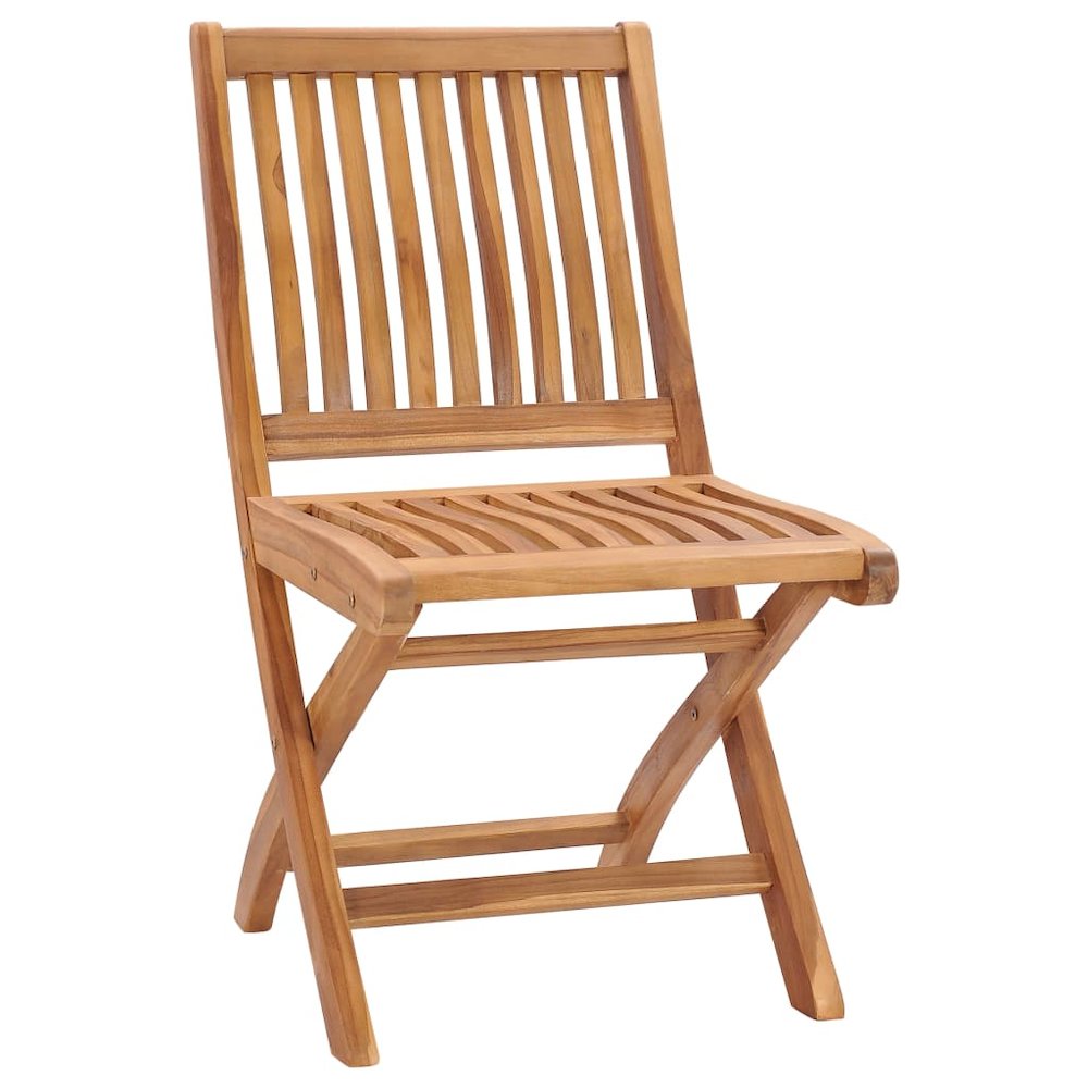 Patio Chair Set of 4 Teak Teak wood, Polyester Standard