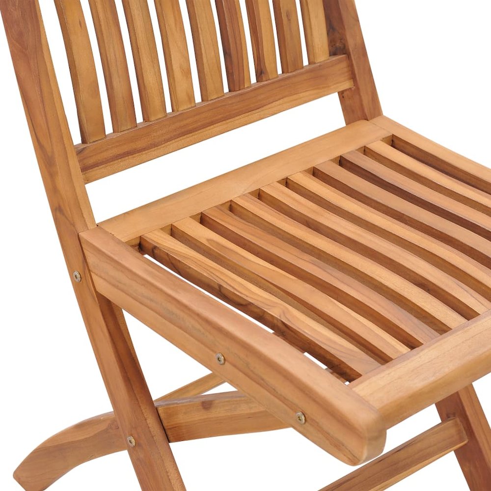 Patio Chair Set of 4 Teak Teak wood, Polyester Standard