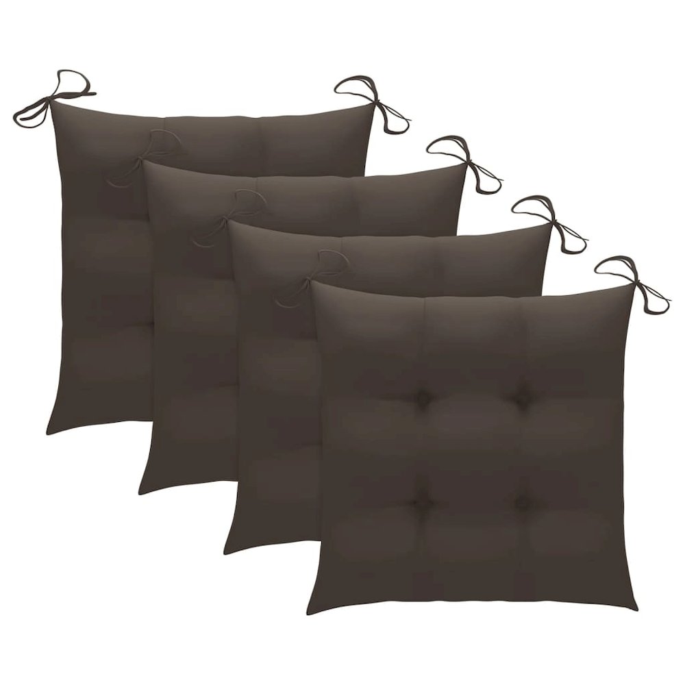 Patio Chair Set of 4 Teak Teak wood, Polyester Standard
