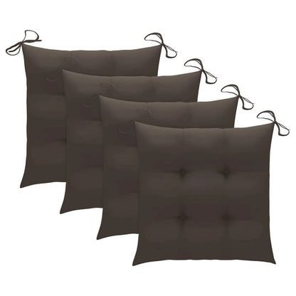Patio Chair Set of 4 Teak Teak wood, Polyester Standard