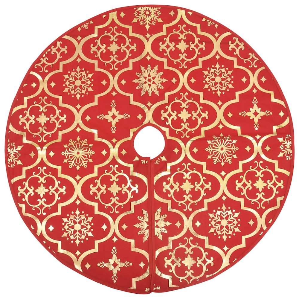 Christmas Tree Skirt Red 100% polyester Large Foldable
