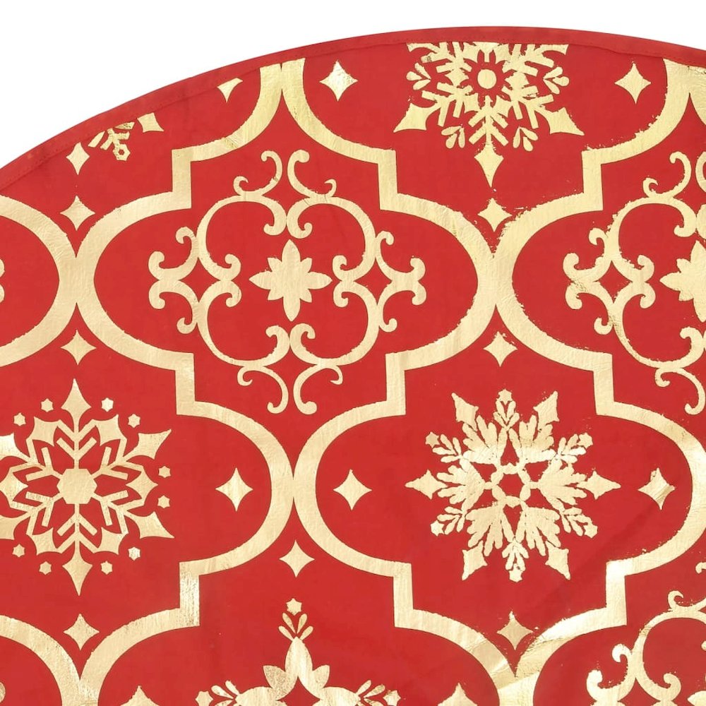 Christmas Tree Skirt Red 100% polyester Large Foldable