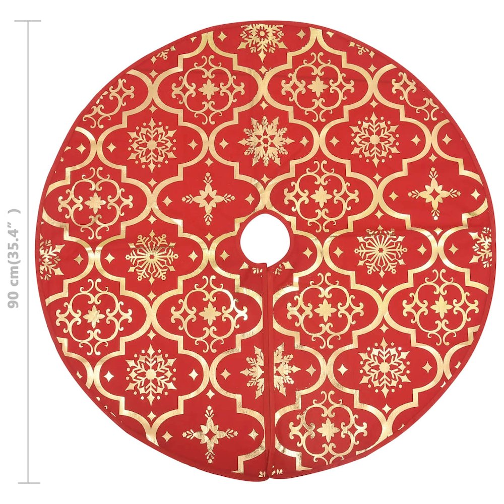 Christmas Tree Skirt Red 100% polyester Large Foldable