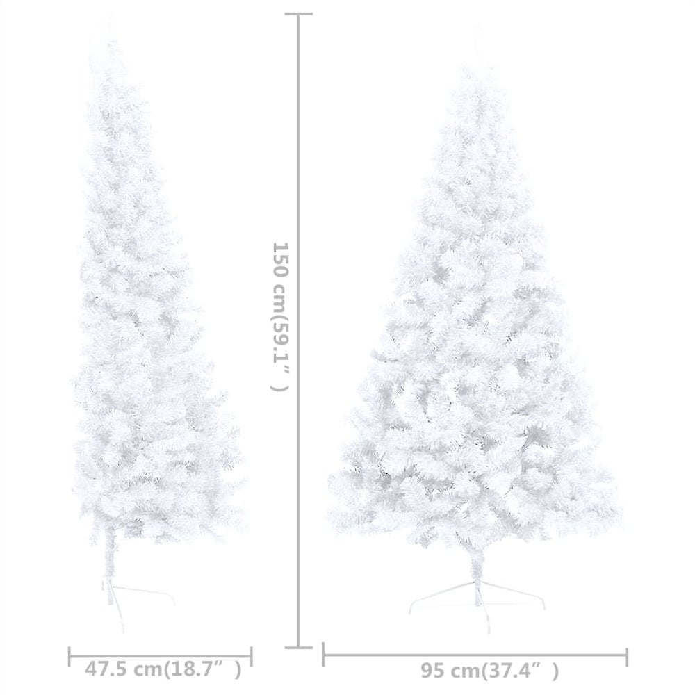 Artificial Half Christmas Tree White PVC