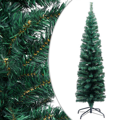Artificial Christmas Tree Green PVC, Steel, Plastic Slim