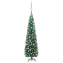 Artificial Christmas Tree Green PVC Slim Cone-shaped Pre-Lit