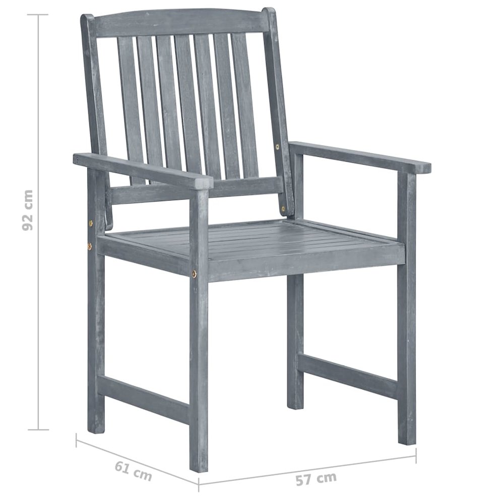 Patio Chair Set of 6 Grey