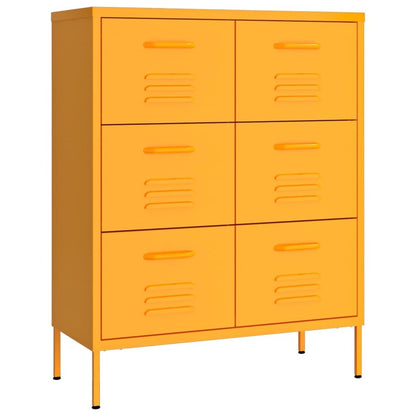 Drawer Cabinet Mustard Yellow Steel Medium Ball-Bearing