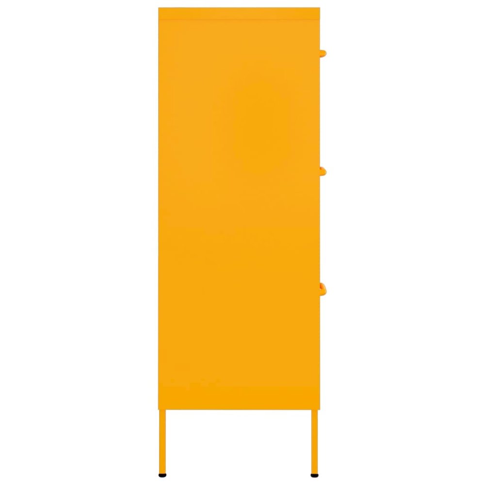 Drawer Cabinet Mustard Yellow Steel Medium Ball-Bearing