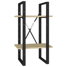 Book Cabinet Sonoma Oak, Black Engineered Wood, Metal Compact