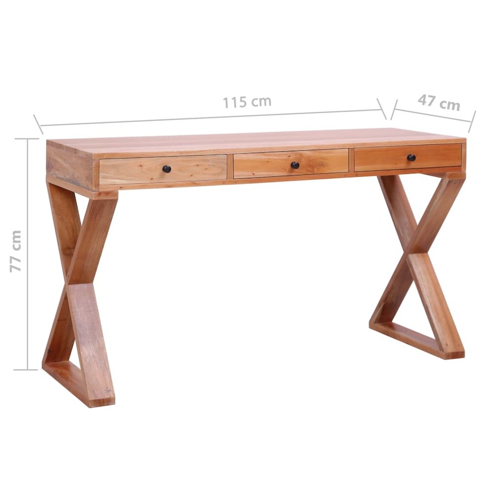 Computer Desk Natural Solid mahogany wood Medium Computer Desk