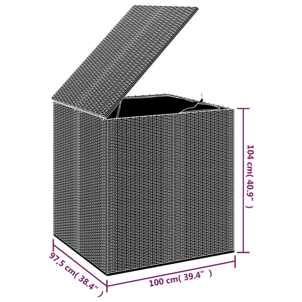 Cushion Box Brown Gradient PE Rattan Large Cushion Box